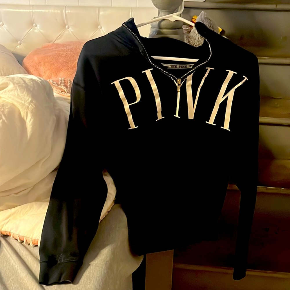 pink quarter zip